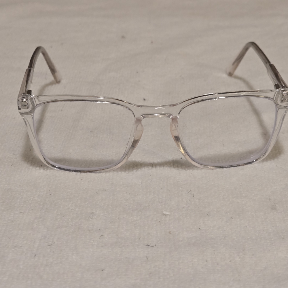 Otis + Grey Crystal Clear Square Glasses - Style 9009